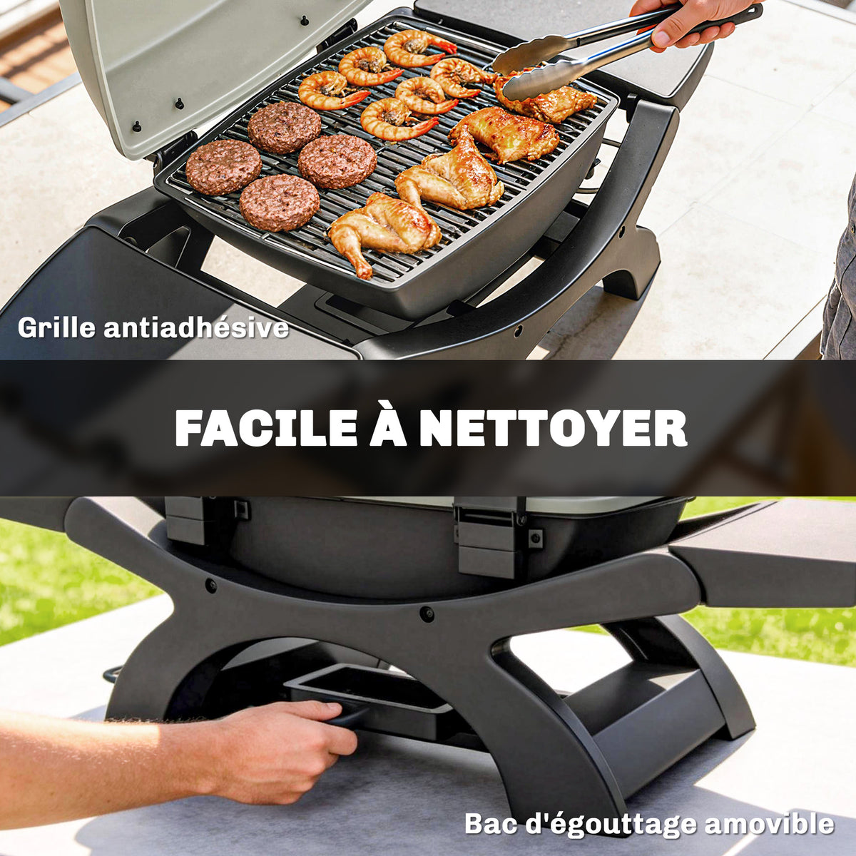 Barbecue électrique de table 2300 W noir – vue 8