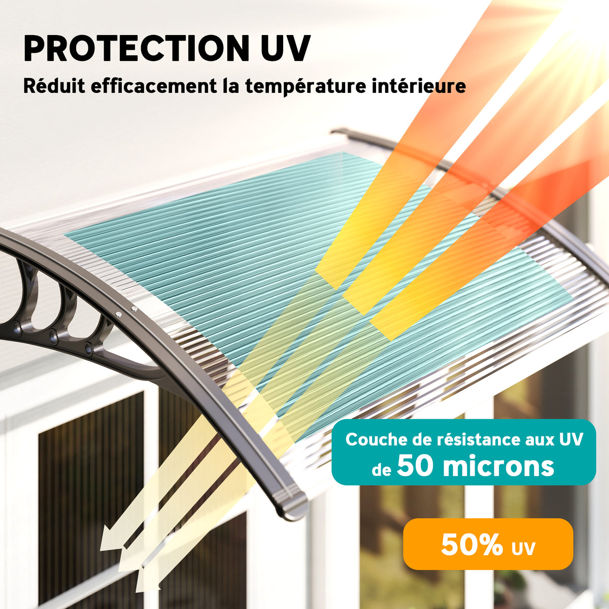 Auvent de porte d'entrée polycarbonate – vue 3