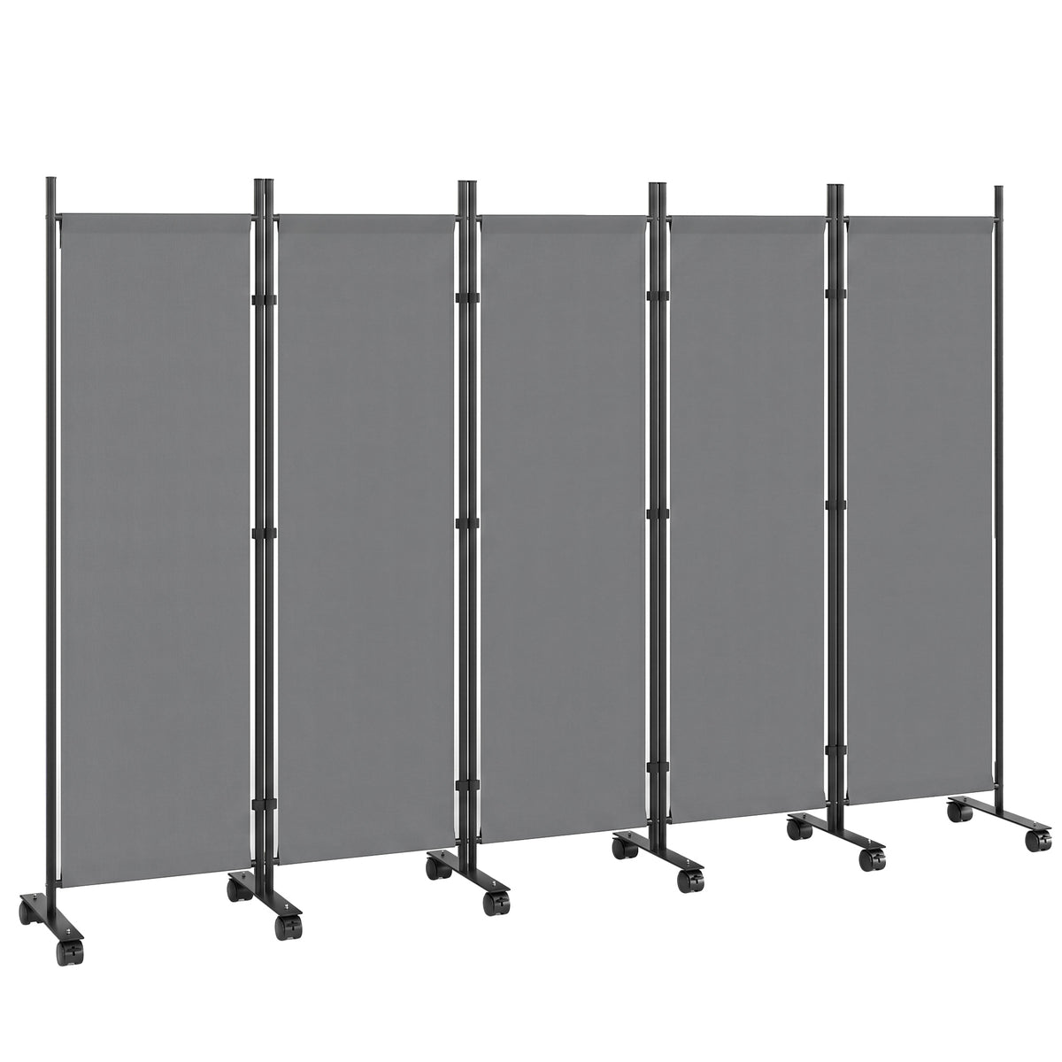 Paravent pliant 5 panneaux gris foncé – vue 5