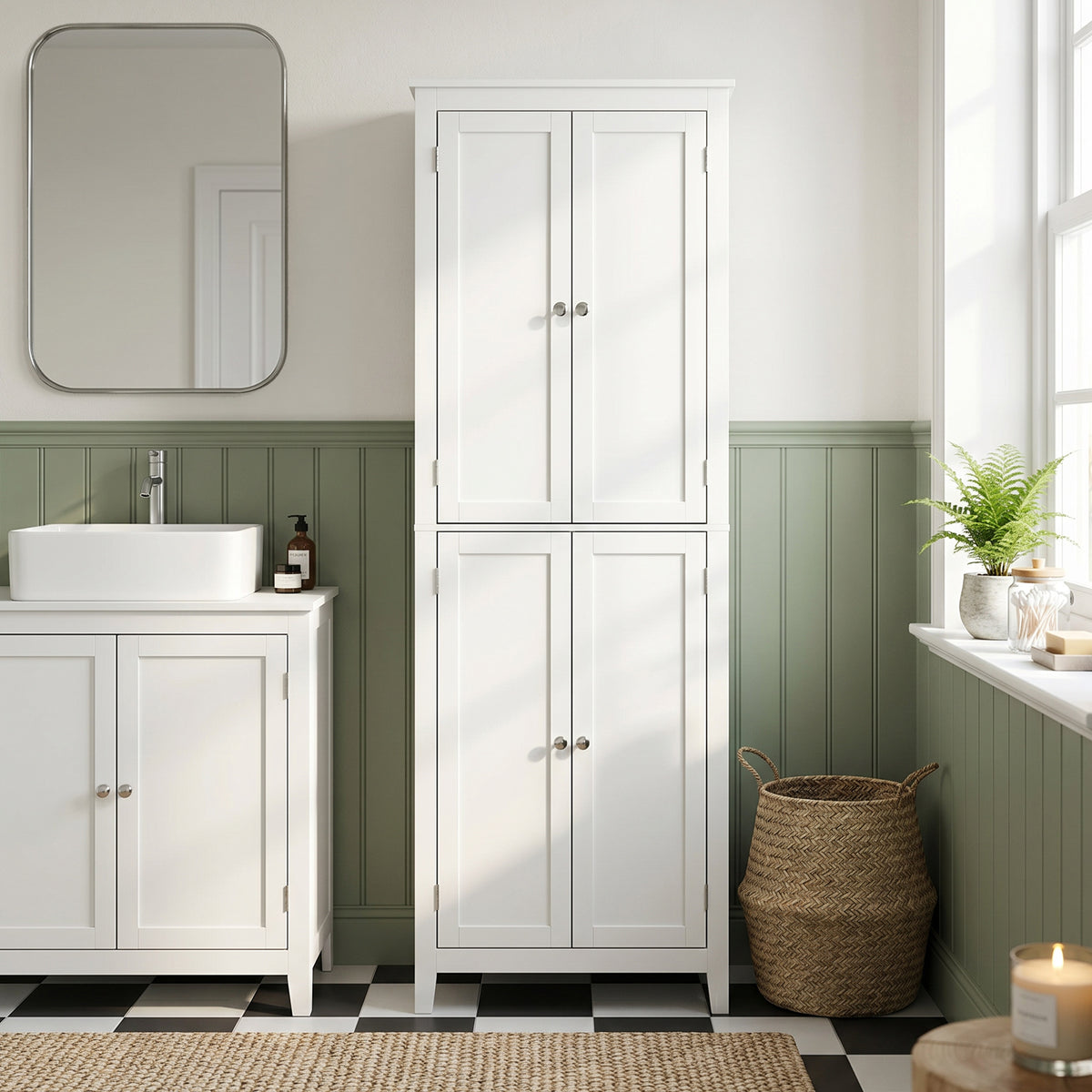 Colonne de salle de bain blanche 4 portes – vue 8