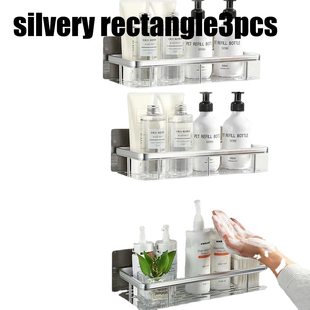 Étagère Murale Sans Perçage – Rangement Douche & Salle de Bain