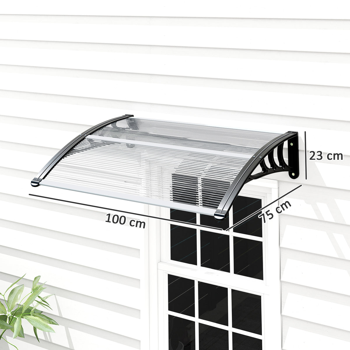 Auvent de porte d'entrée polycarbonate – vue 2