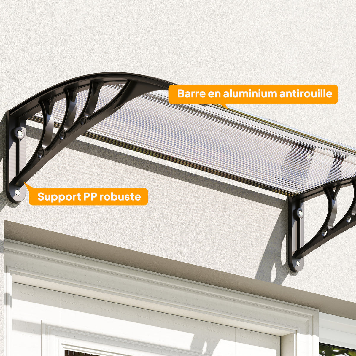 Auvent de porte d'entrée polycarbonate – vue 5