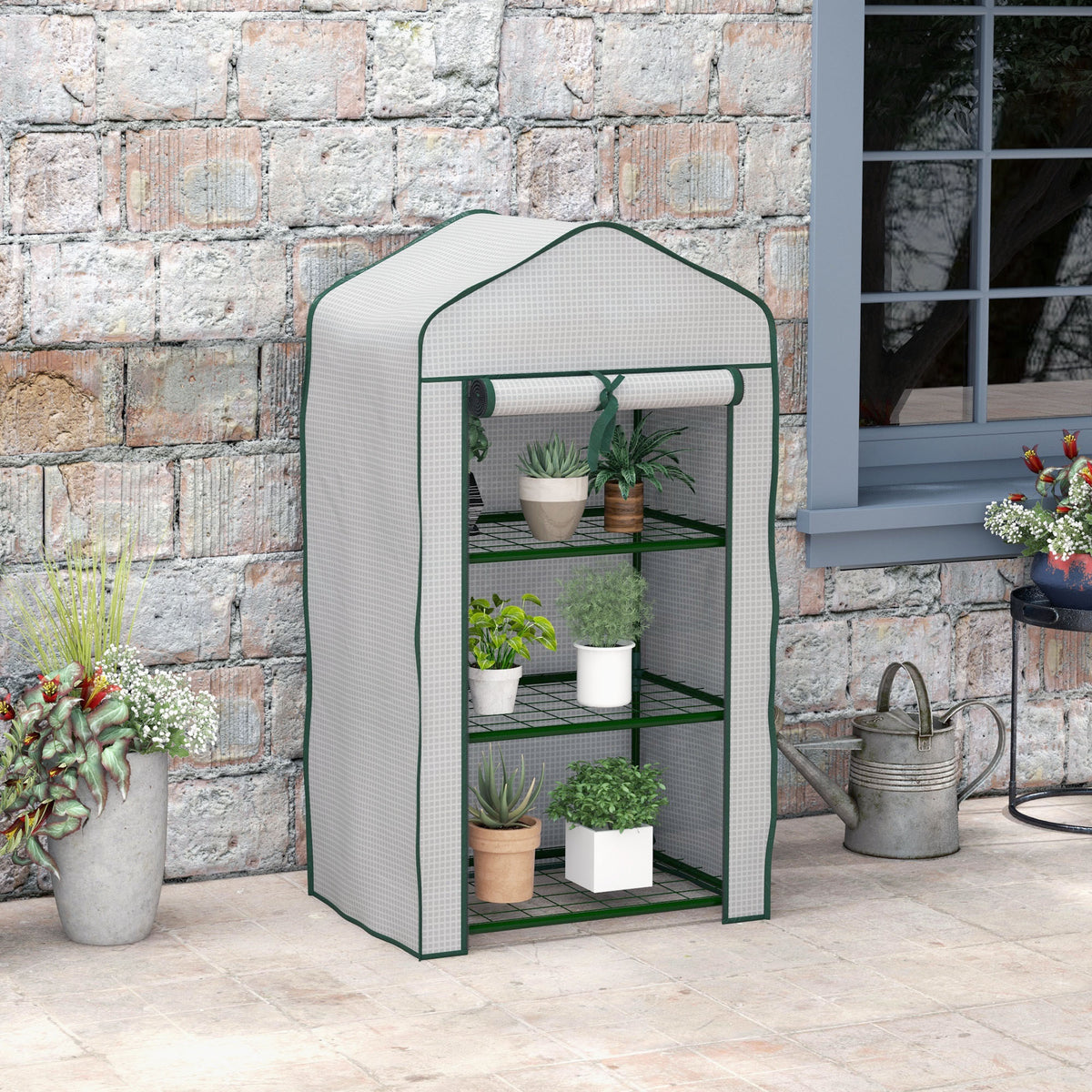 Serre de jardin étagère 3 niveaux en métal – vue 7