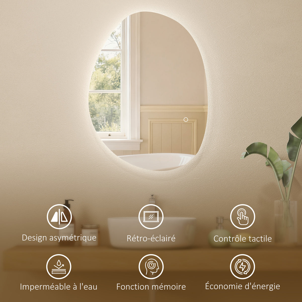 Miroir de salle de bain LED anti-buée – vue 9