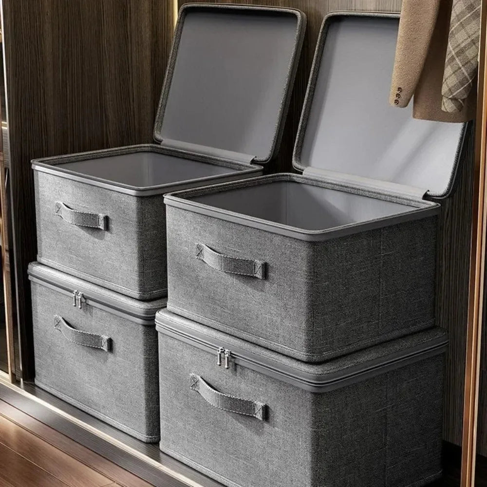 Boîte de rangement pliable effet lin – vue 4