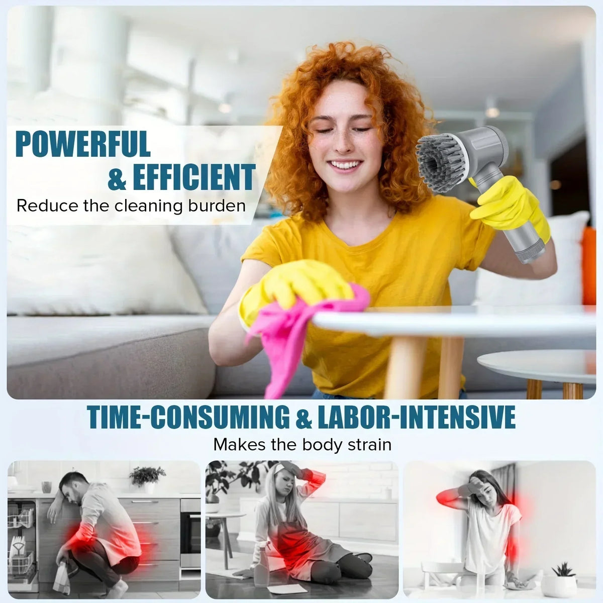 Brosse de nettoyage électrique sans fil – vue 3