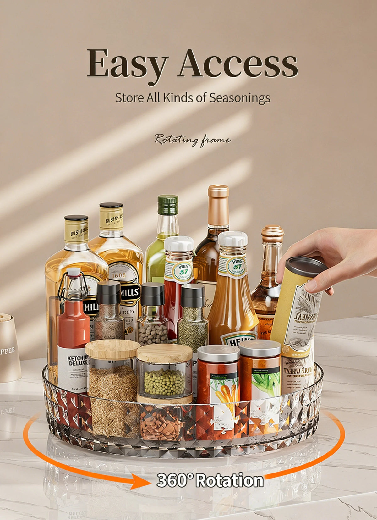 Plateau tournant 360° de rangement cuisine – vue 7
