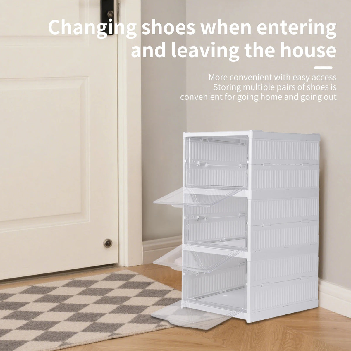 Meuble à chaussures pliable 6 niveaux – vue 3