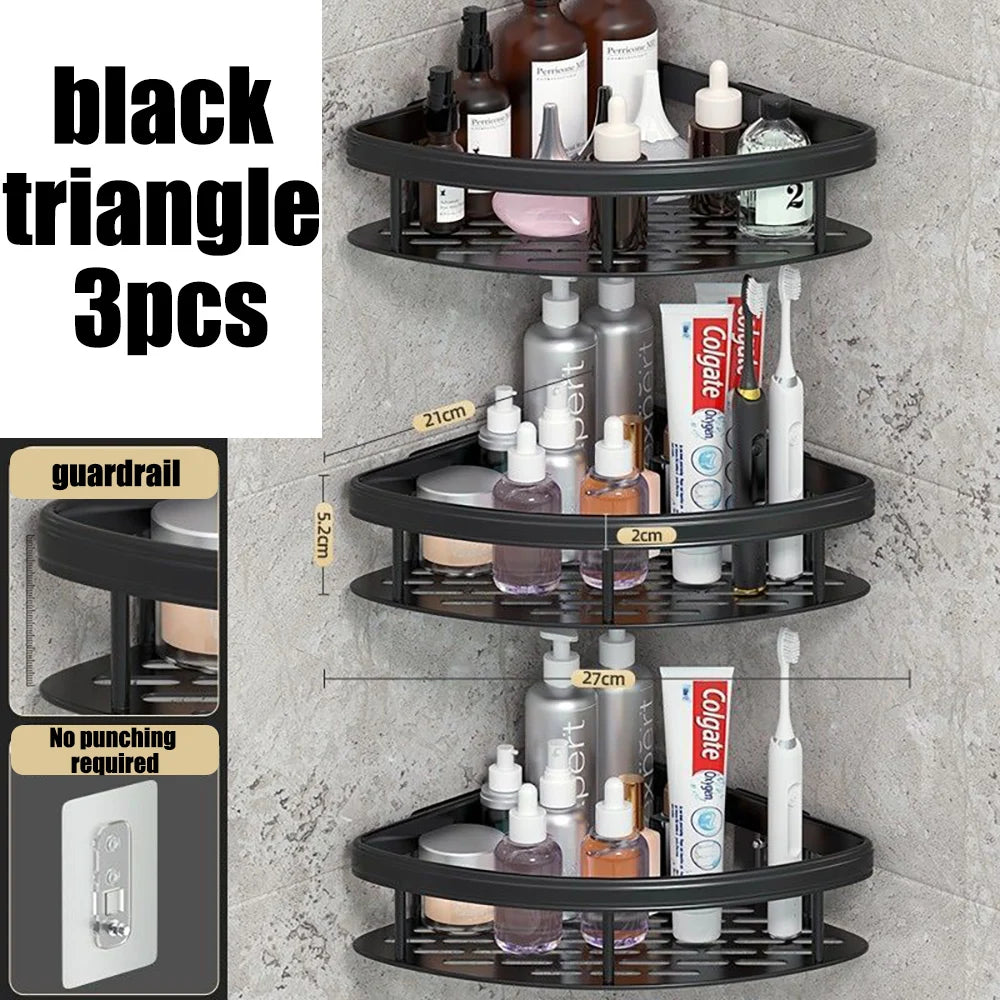 Étagère Murale Sans Perçage – Rangement Douche & Salle de Bain