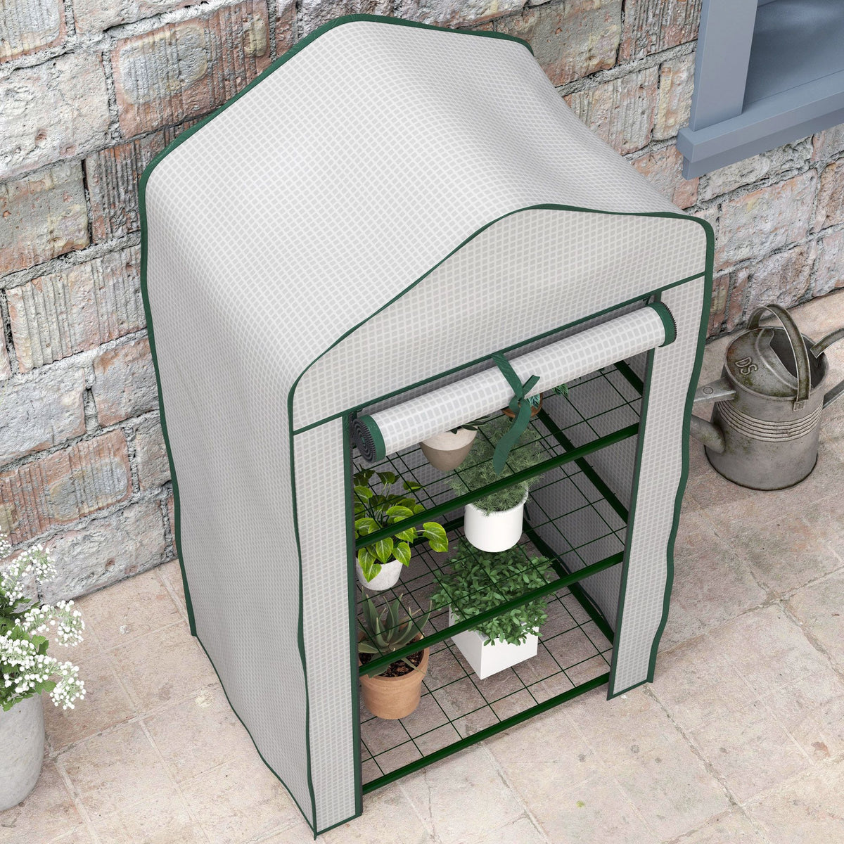 Serre de jardin étagère 3 niveaux en métal – vue 3
