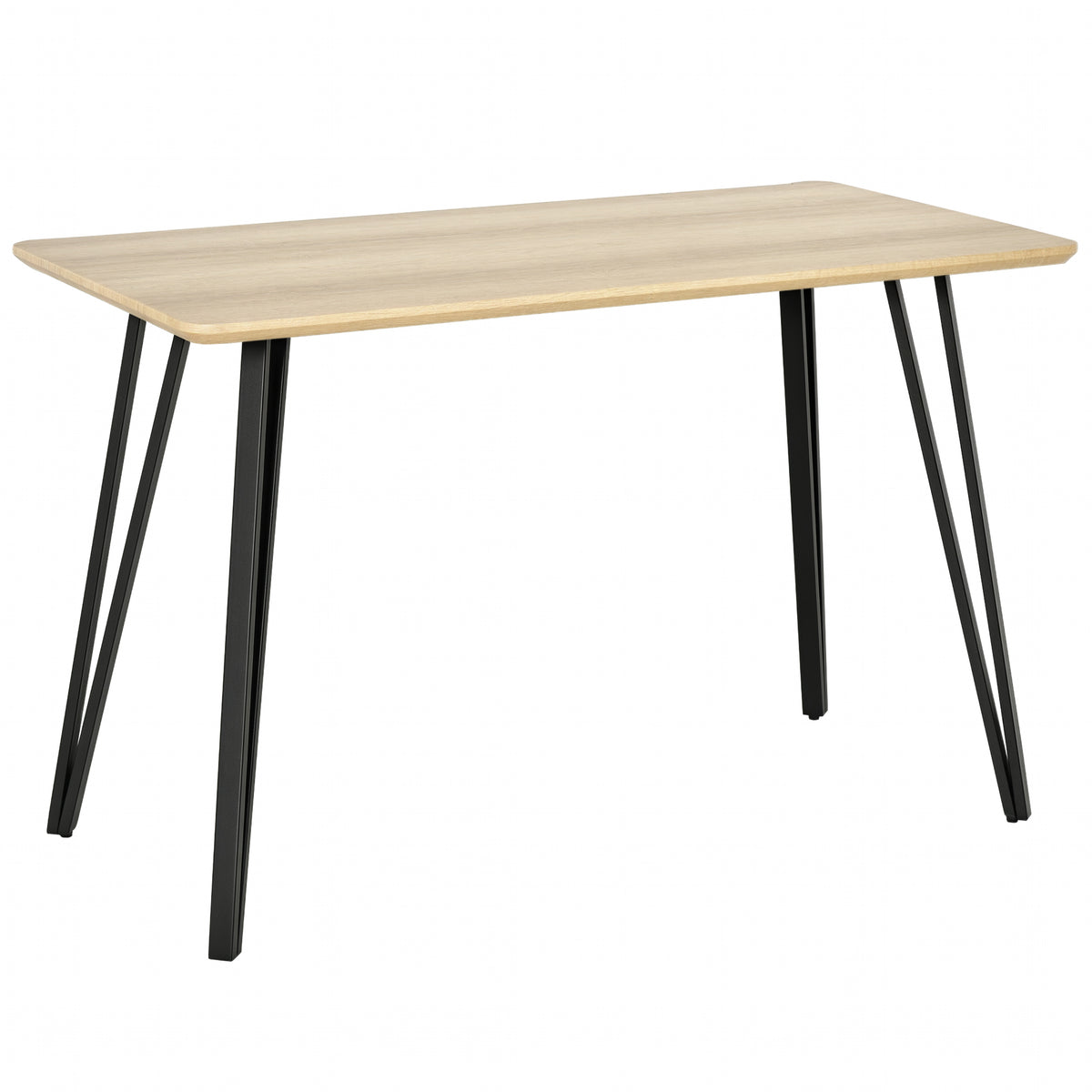 Table à manger industrielle 120 cm aspect chêne clair – vue 7